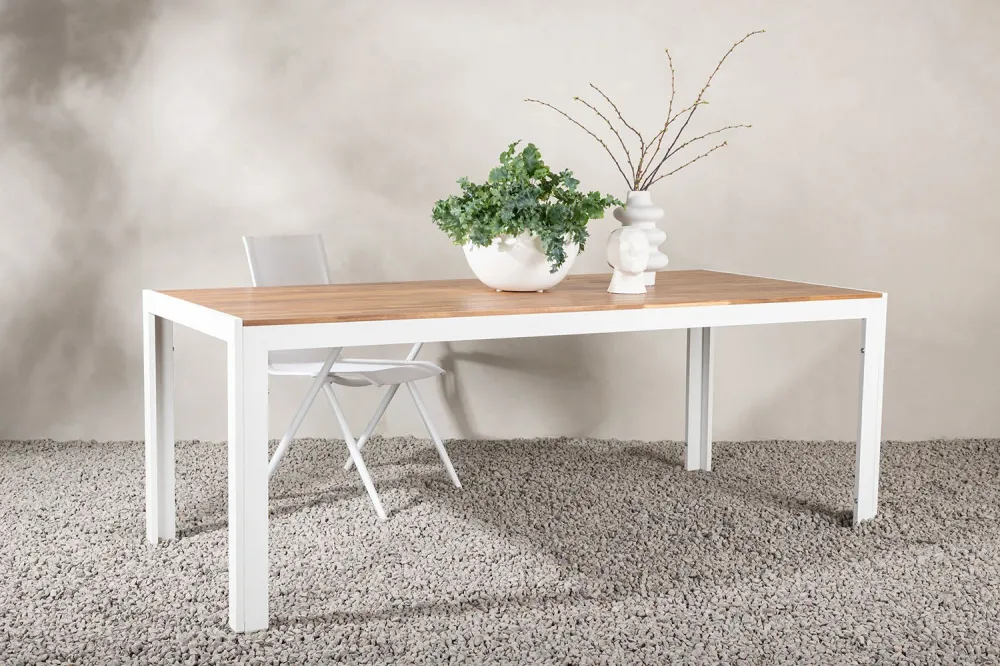 Rebellenclub Rechthoekige Tuintafel Rama - 200 x 100cm - Wit
