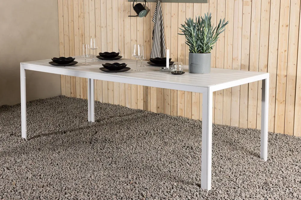 Rebellenclub Rechthoekige Tuintafel Solis - 205 x 90cm - Wit