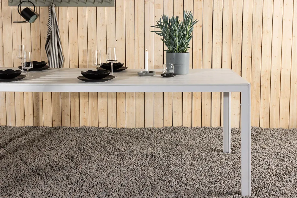 Rebellenclub Rechthoekige Tuintafel Solis - 205 x 90cm - Wit