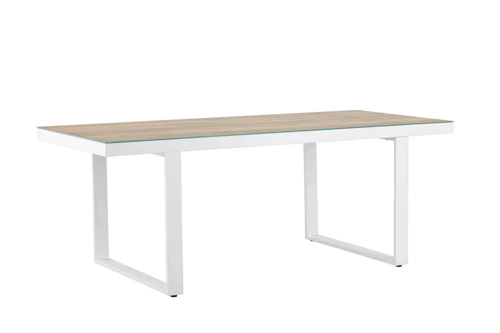 Rebellenclub Rechthoekige Tuintafel Solun - 200 x 90cm - Wit