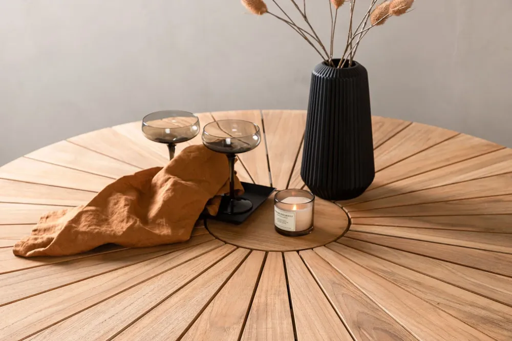 Rebellenclub Ronde Tuintafel Skala - ø120cm - Naturel Hout