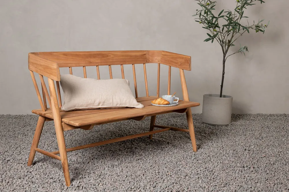 Rebellenclub Tuinbank Reed - 122 x 58cm - Naturel Hout