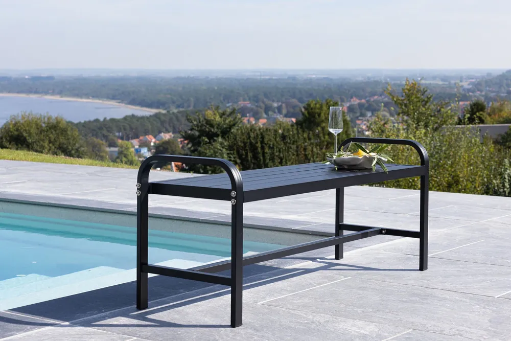 Rebellenclub Tuinbank Troy - 125 x 42cm - Zwart