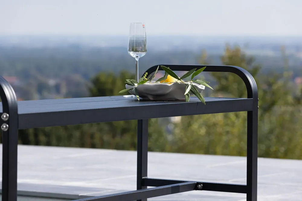 Rebellenclub Tuinbank Troy - 125 x 42cm - Zwart
