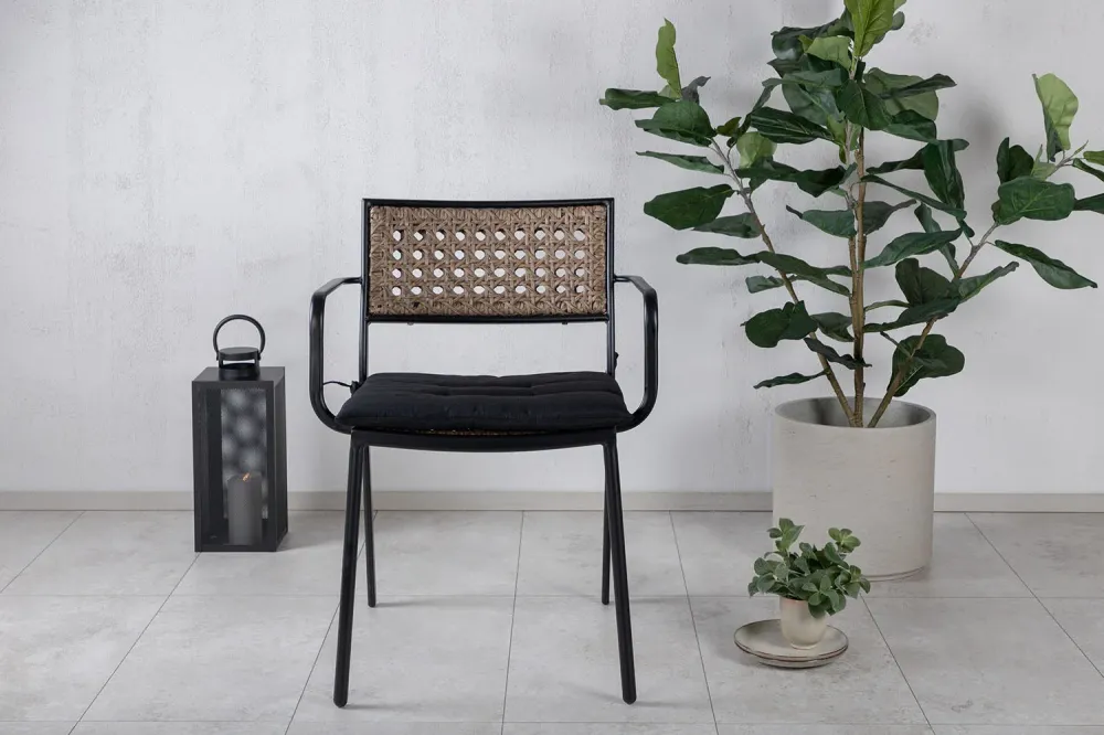 Rebellenclub Tuinstoel Clove - Set van 4 - Naturel Rattan