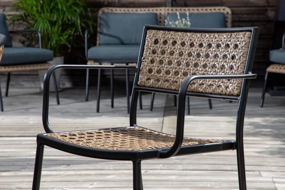 Rebellenclub Tuinstoel Clove - Set van 4 - Naturel Rattan
