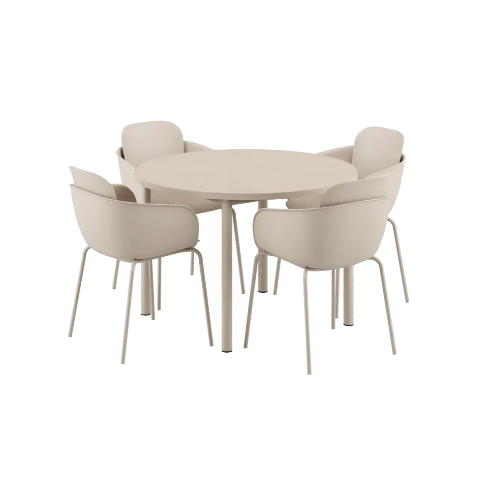 SACKit Kirra Dining Table Ø110 Ceramic & 4 Patio Chair No. One Sackit®
