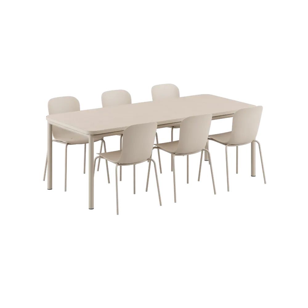 SACKit Kirra Dining Table Ceramic & 6 Kirra Patio Chair Sackit®