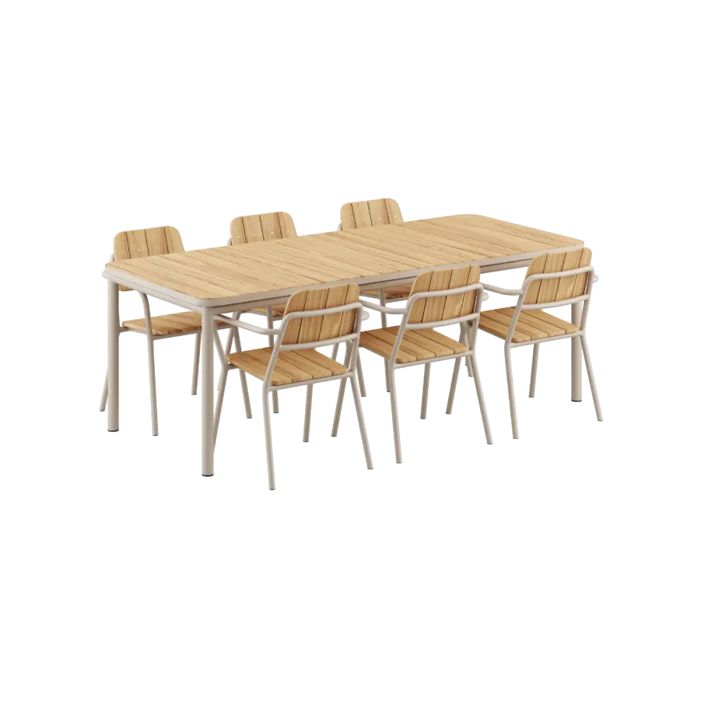 SACKit Kirra Dining Table & 6 Kirra Patio Chair Sackit®