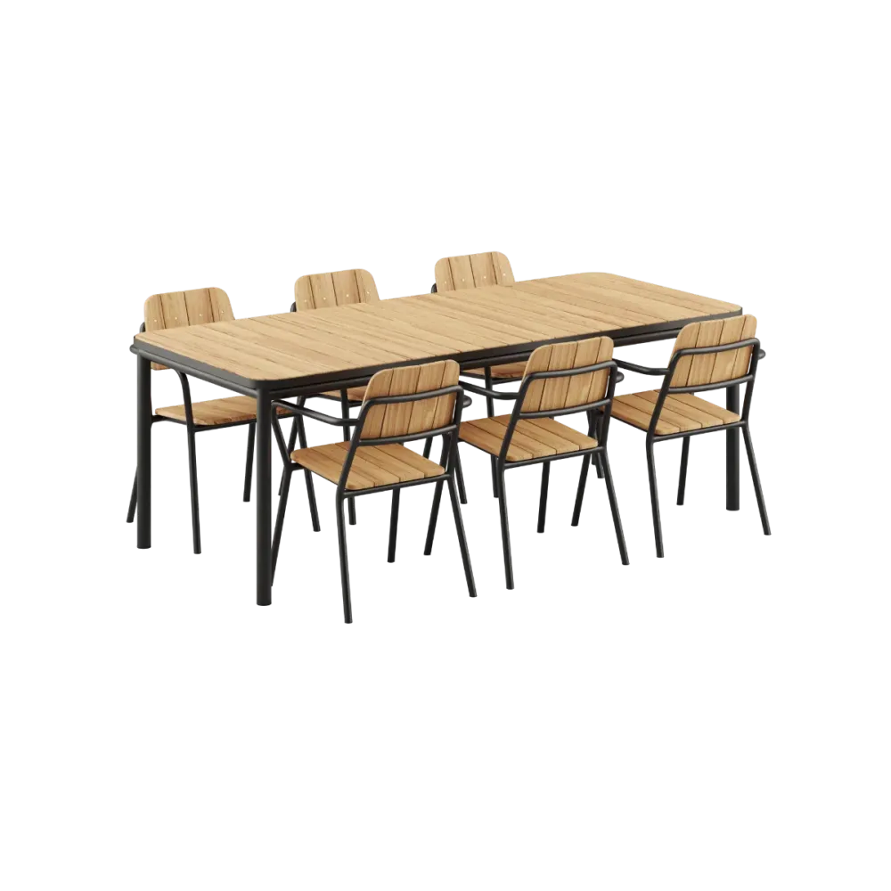 SACKit Kirra Dining Table & 6 Kirra Patio Chair Sackit®