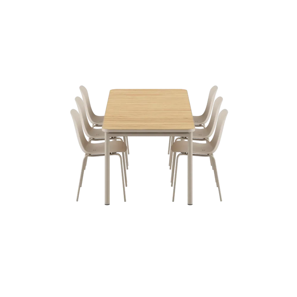 SACKit Kirra Dining Table Taupe & 6 Patio Chair no. One Sackit®