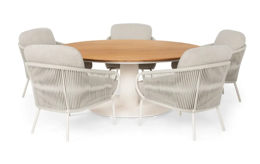 SUNS Dolce low dining chair - Natural gravel / Camel sand