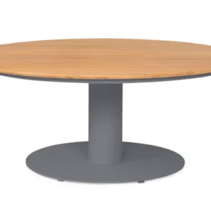 SUNS Grado lage tafel Ø170 x 69 cm - Teak blad / Matt royal grey frame