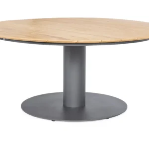 SUNS Grado tafel Ø120 x 75,5 cm - Teak blad / Matt royal grey frame