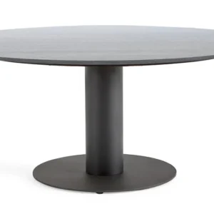 SUNS Grado tafel Ø150 x 75,5 cm - HPL carbon stone blad / Matt royal grey frame