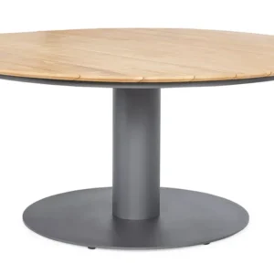 SUNS Grado tafel Ø170 x 75,5 cm - Teak blad / Matt royal grey frame