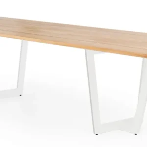 SUNS Palermo tafel 280 x 100 cm - Natural new teak blad / Matt white frame