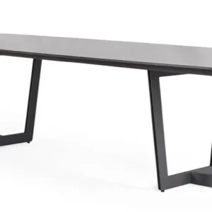 SUNS Palermo tafel 280 x 116 cm - Neolith black blad / Matt royal grey frame
