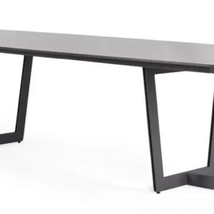 SUNS Palermo tafel 320 x 116 cm - Neolith black blad / Matt royal grey frame