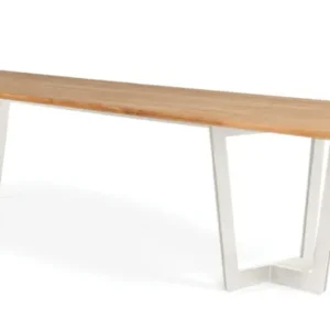 SUNS Palermo tafel 420 x 100 cm - Natural new teak blad / Camel sand frame