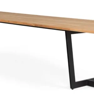 SUNS Palermo tafel 420 x 100 cm - Natural new teak blad / Matt royal grey frame