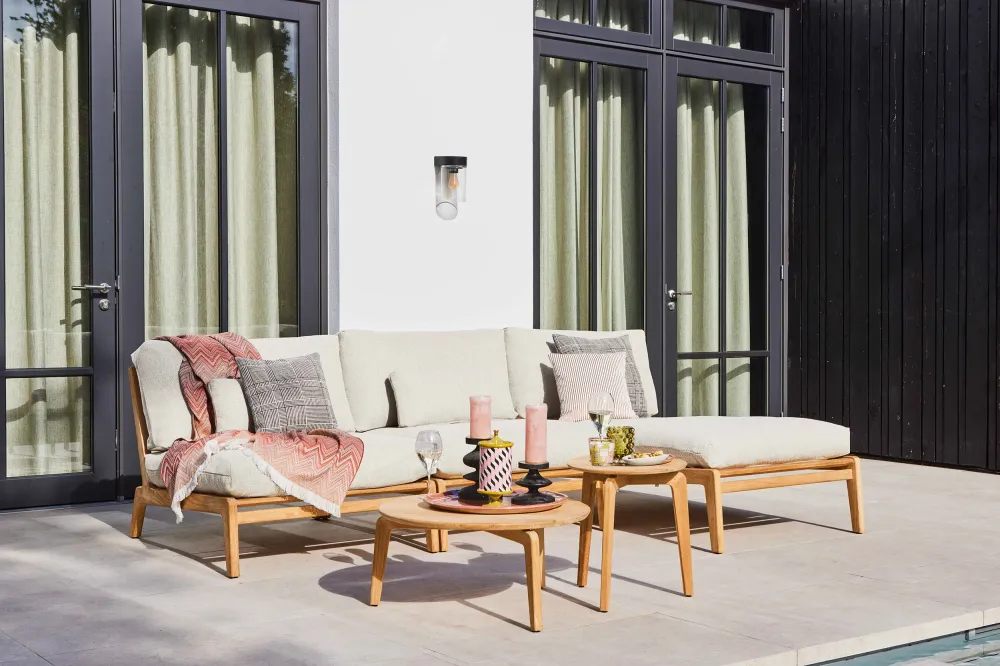 SUNS Termoli chaise longue zonder armleuningen - Natrual gravel