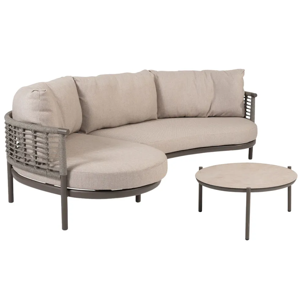 Taste 4 Seasons loungeset Puglia chaise longue 3-delig - terre