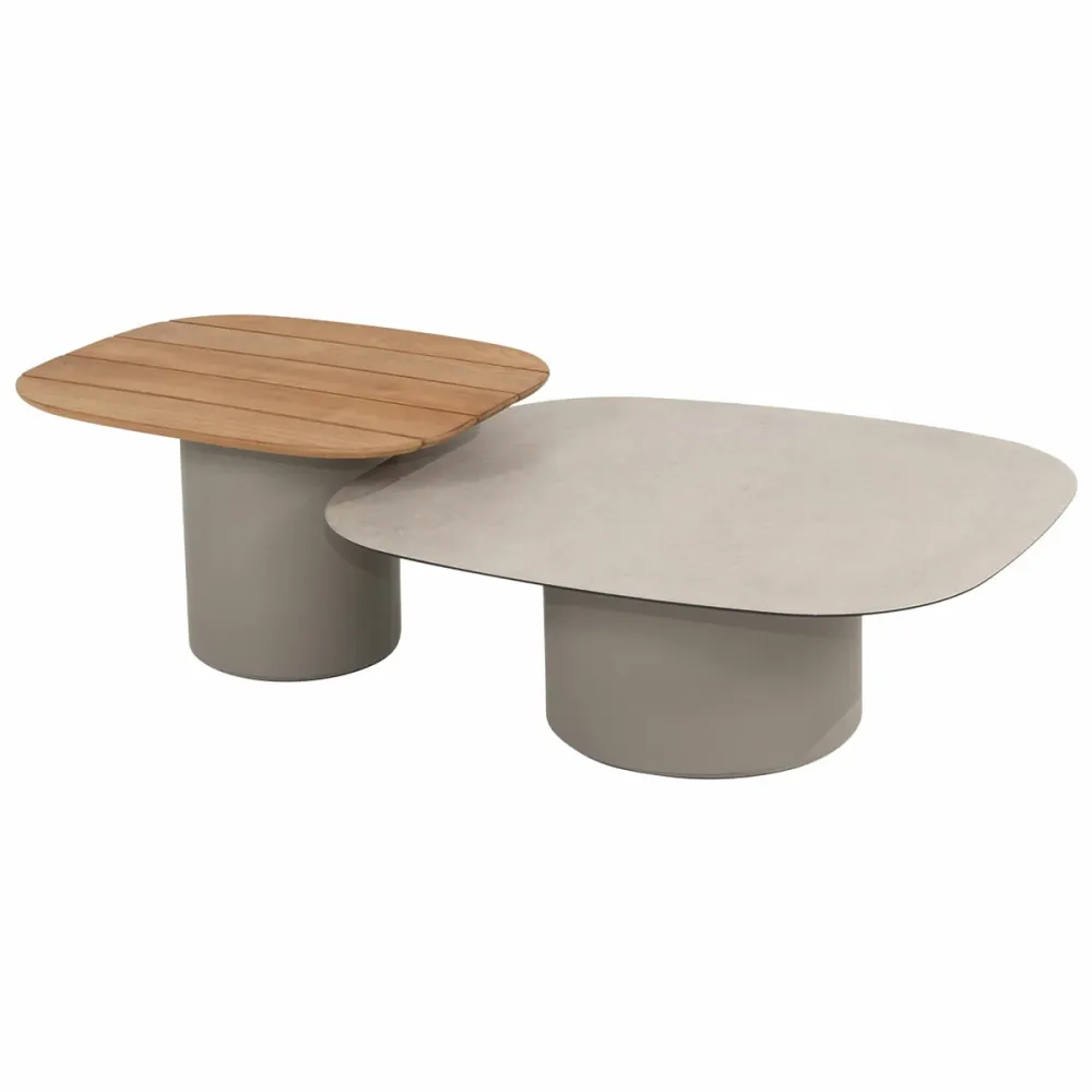 Taste 4 Seasons loungetafels Demi 50x60 cm en 70x80 cm cloud - set van 2
