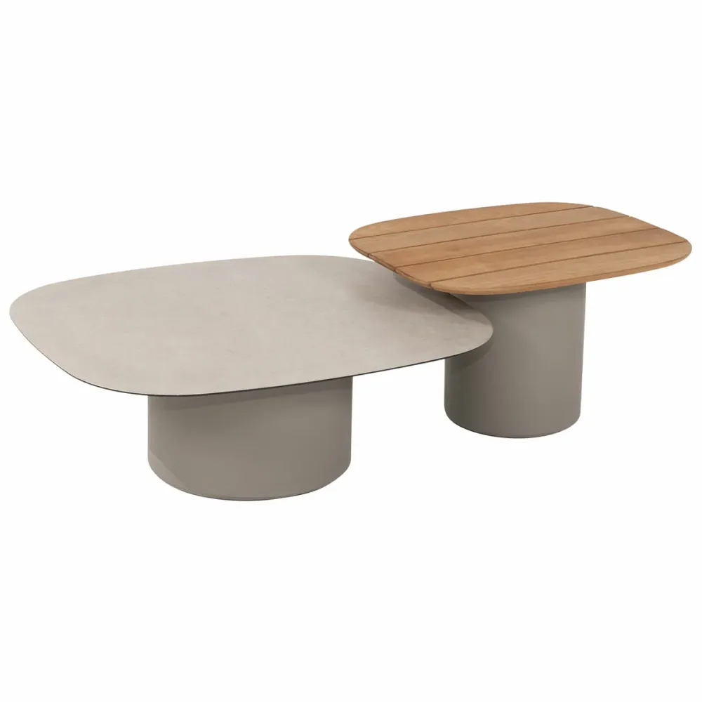 Taste 4 Seasons loungetafels Demi 50x60 cm en 70x80 cm cloud - set van 2