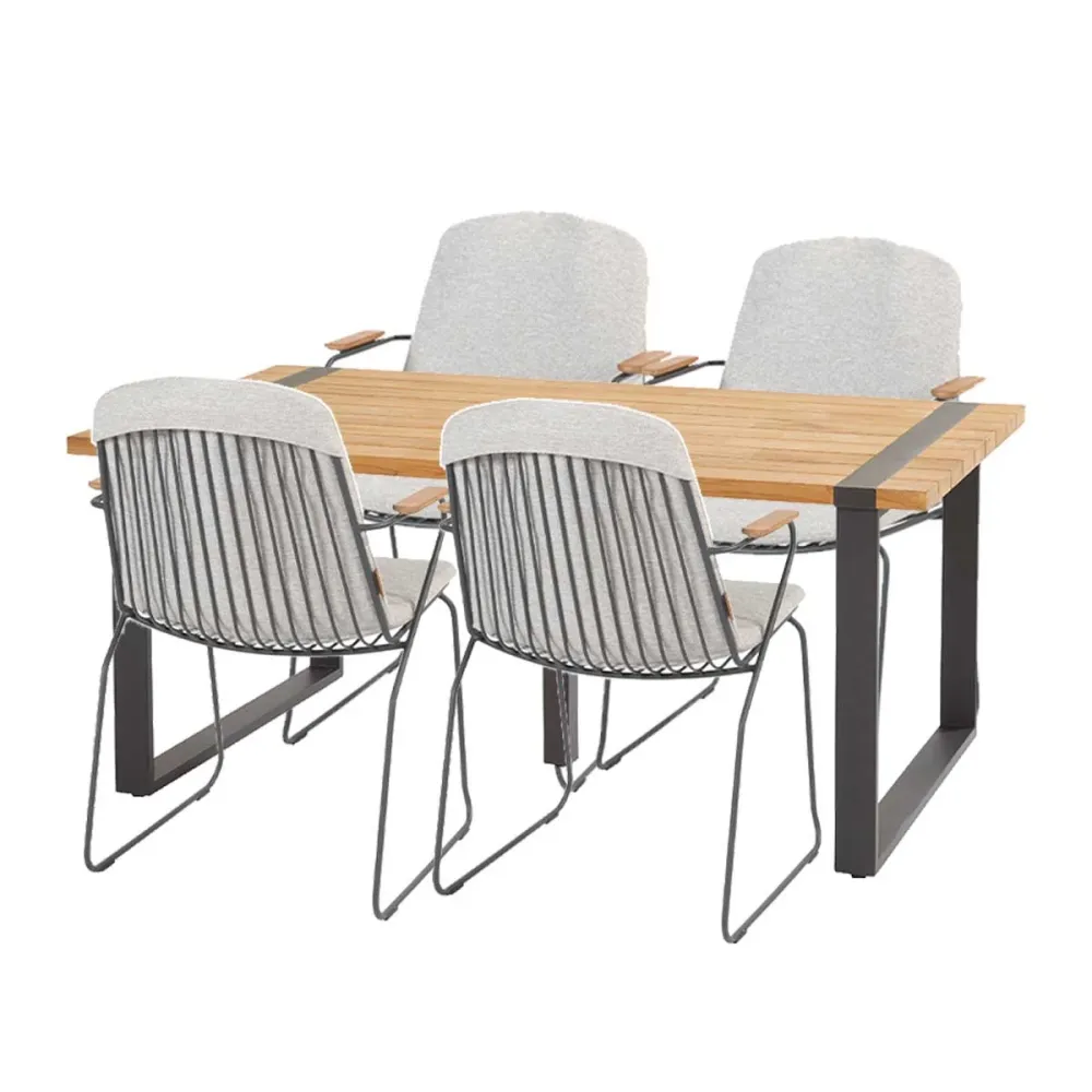 Taste 4 Seasons tuinset Veneto - Alto antraciet - 5-delig - 180x100 cm