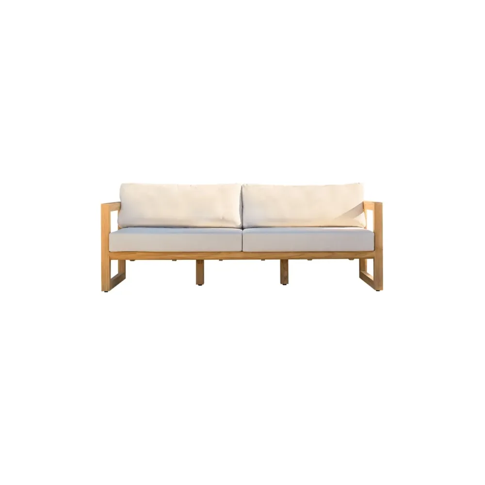 Tikamoon 3-zits tuinbank massief teak - Wit