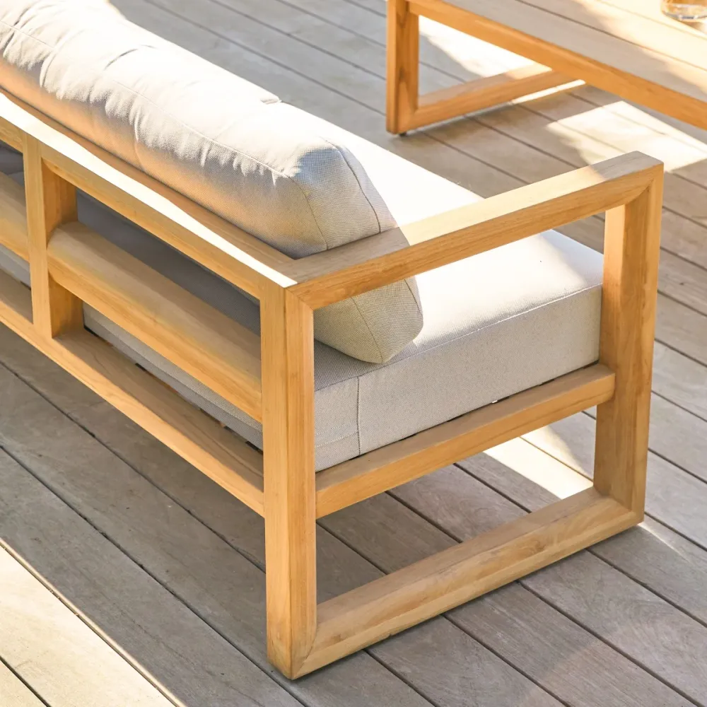 Tikamoon 3-zits tuinbank massief teak - Wit