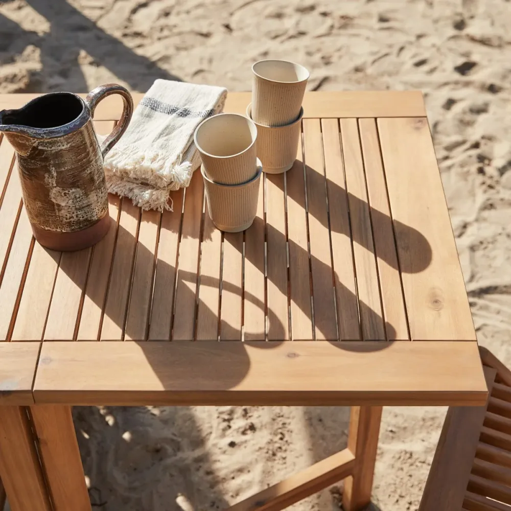 Tikamoon Inklapbare tuinset van massief acaciahout met 4 stoelen - Bruin