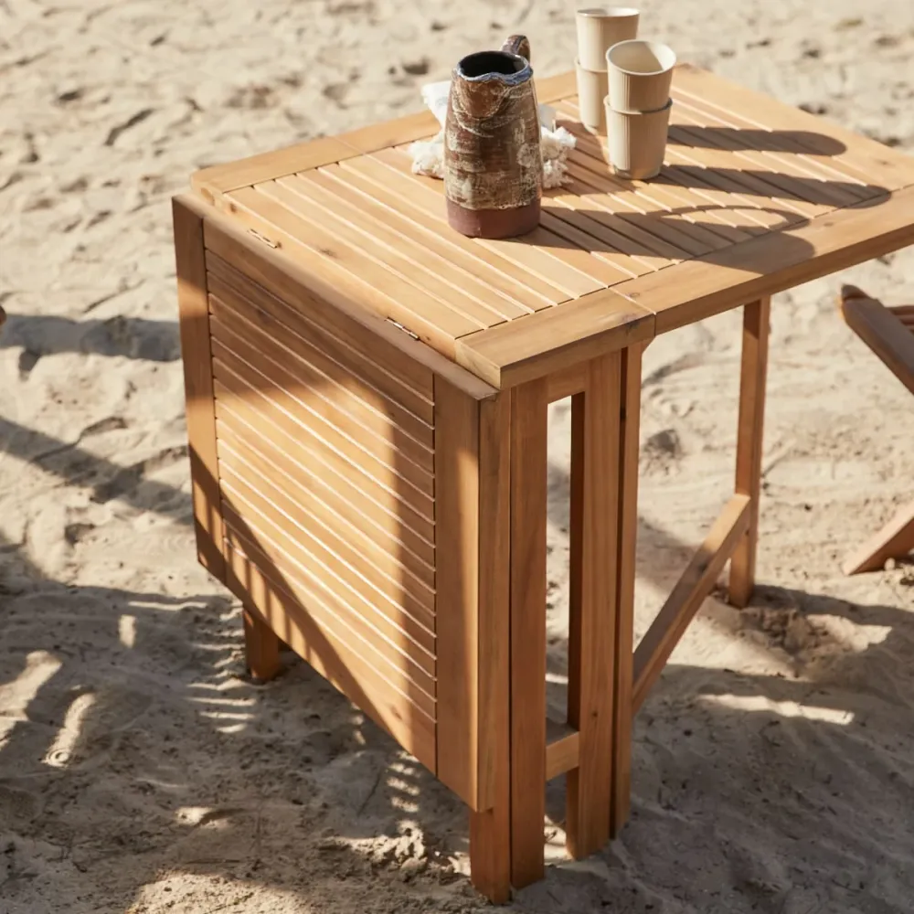 Tikamoon Inklapbare tuinset van massief acaciahout met 4 stoelen - Bruin