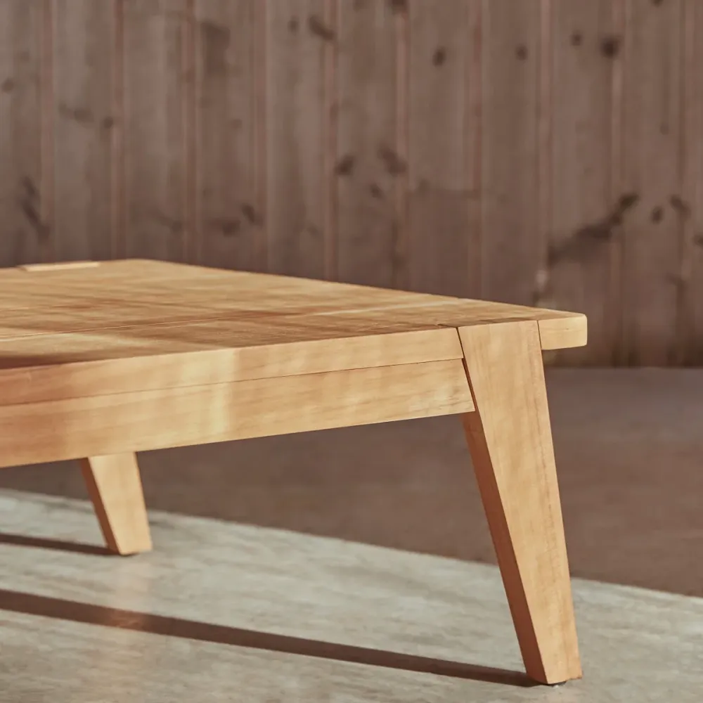 Tikamoon Lage tuintafel van massief teakhout - Lichtbruin