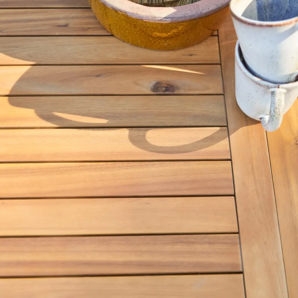 Tikamoon Massief acaciahouten tuinset met 6 stoelen - Bruin