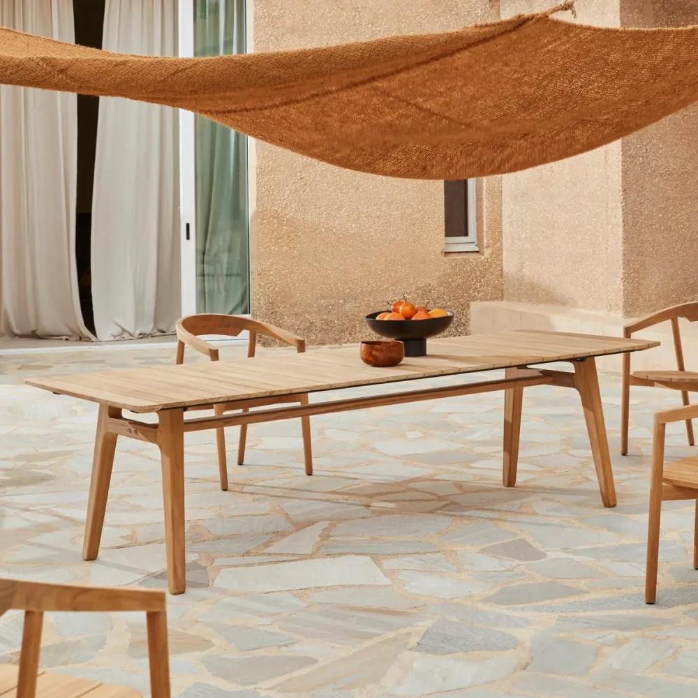 Tikamoon Massief teakhouten tuintafel voor 8/10 personen - Naturel