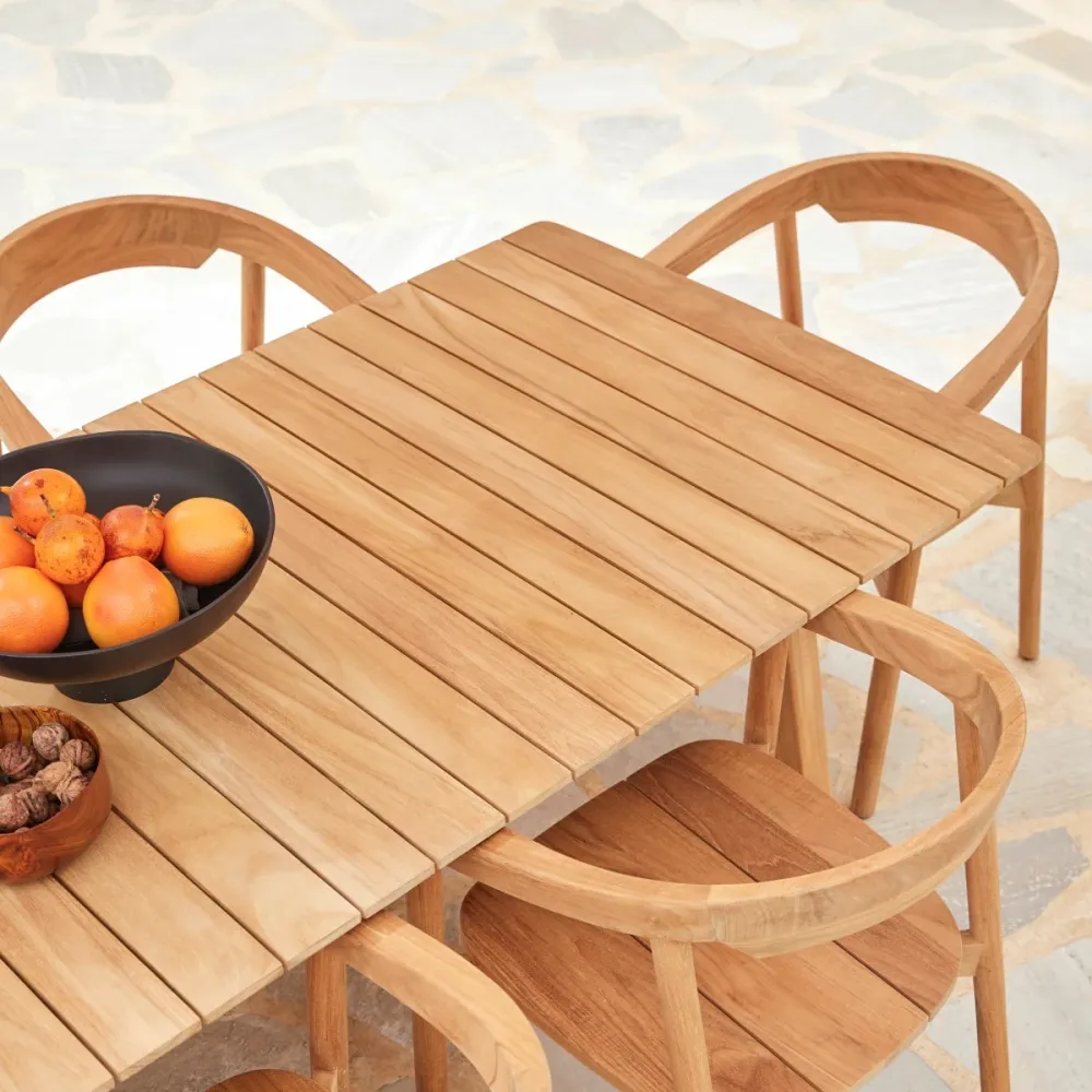 Tikamoon Massief teakhouten tuintafel voor 8/10 personen - Naturel