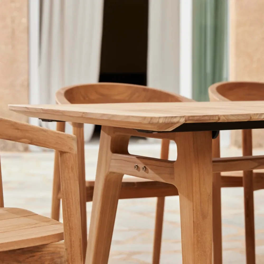 Tikamoon Massief teakhouten tuintafel voor 8/10 personen - Naturel