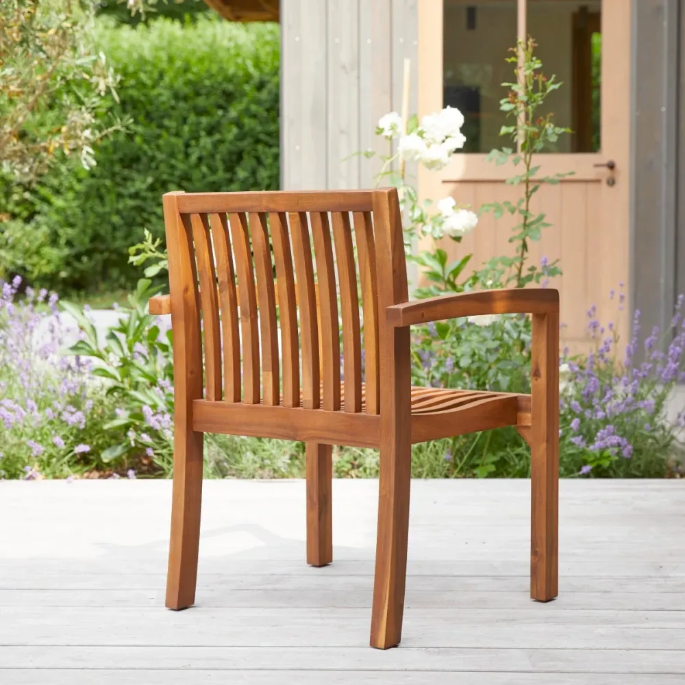 Tikamoon Set van 2 leunstoelen massief acacia - Bruin