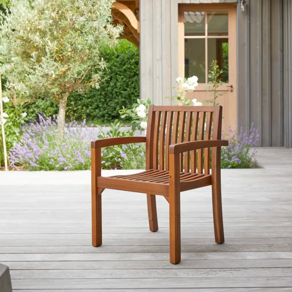 Tikamoon Set van 2 leunstoelen massief acacia - Bruin