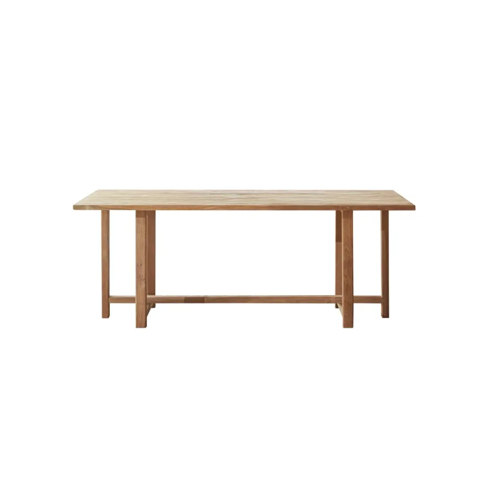 Tikamoon Tuintafel van gerecycled massief teakhout voor 6/8 personen - Naturel