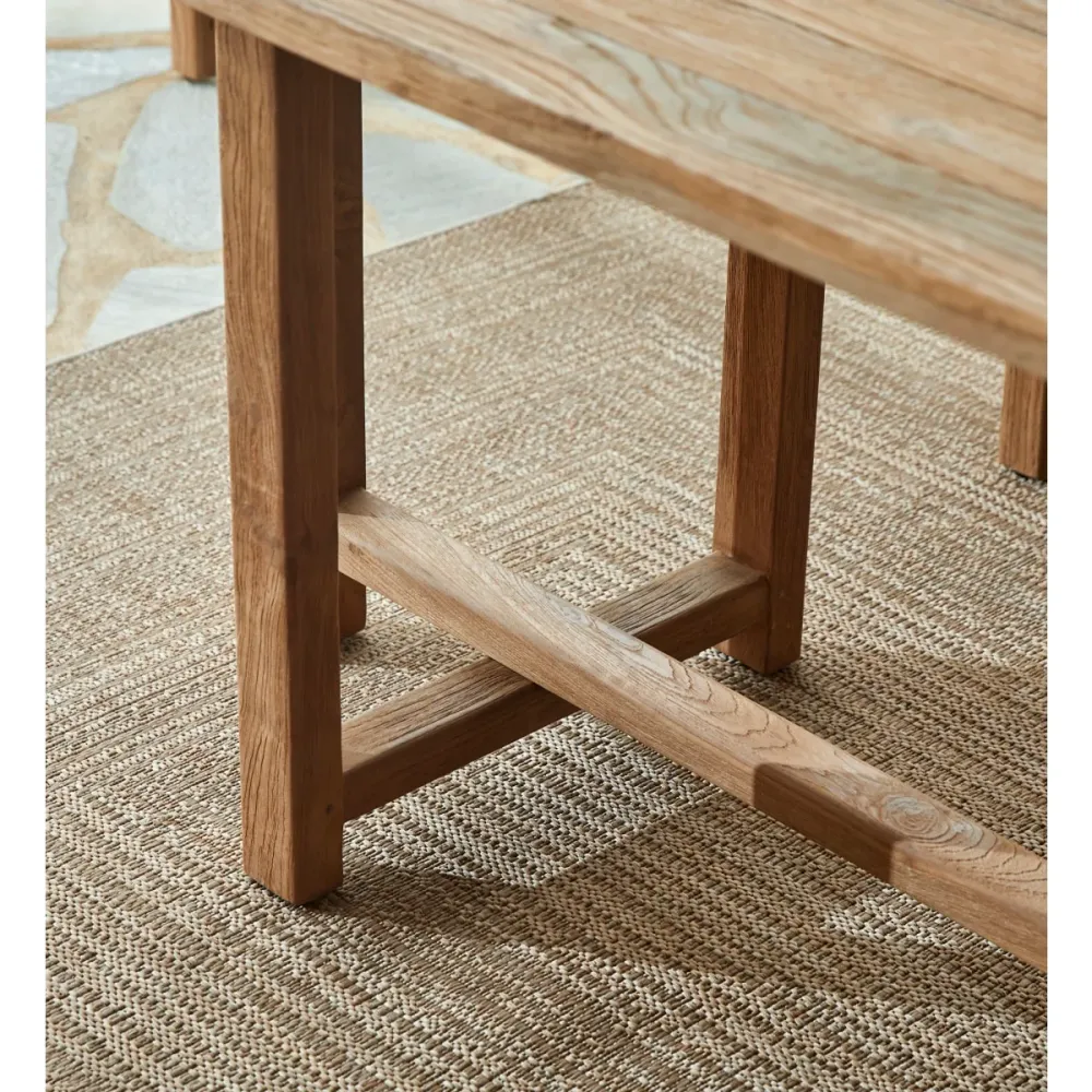 Tikamoon Tuintafel van gerecycled massief teakhout voor 6/8 personen - Naturel