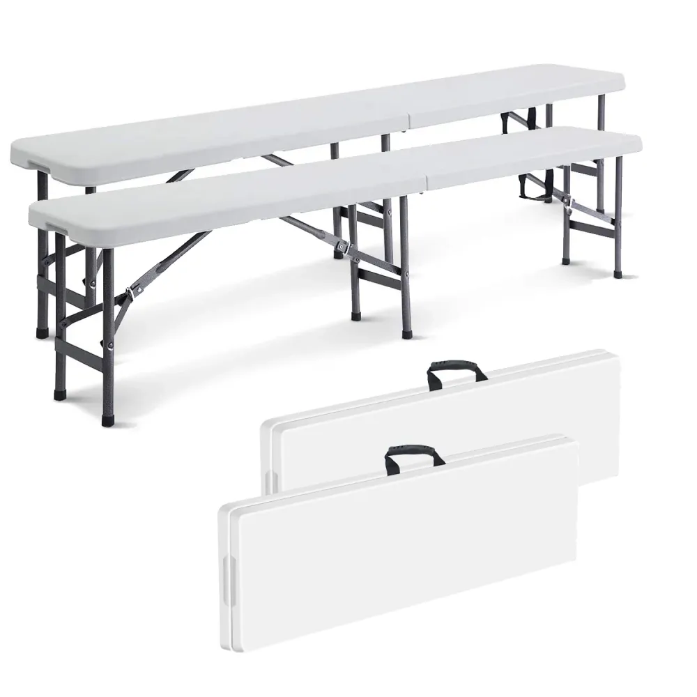 Opvouwbare Bank (183 x 30 x 43cm, Wit) Todeco