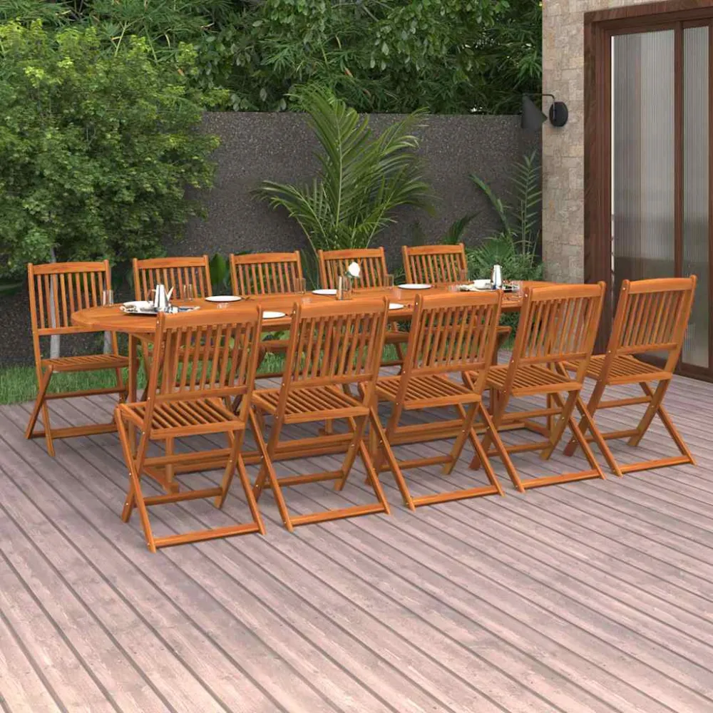11-delige Tuinset 280x90x75 cm massief acaciahout vidaXL