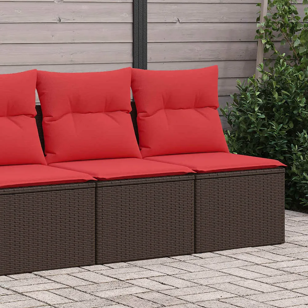 2-delige Loungeset met kussens poly rattan acacia bruin vidaXL