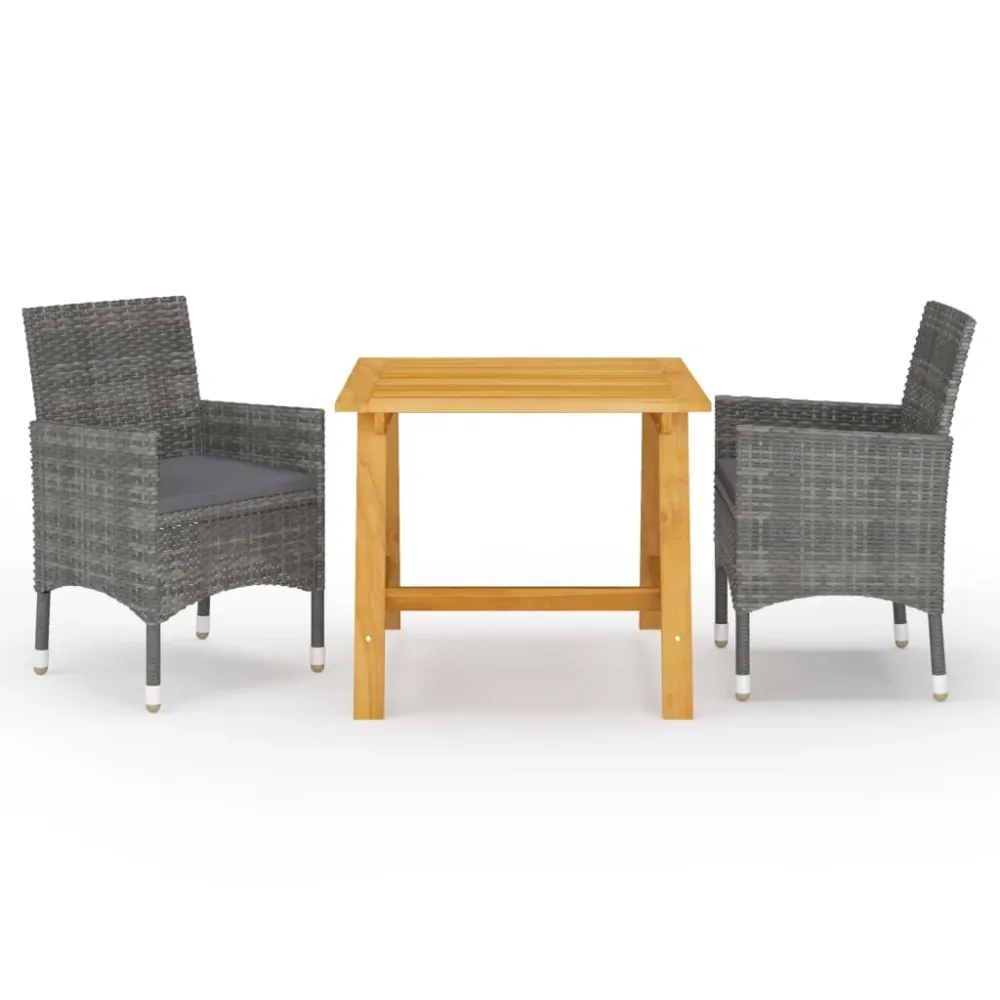 3-delige Tuinset grijs vidaXL