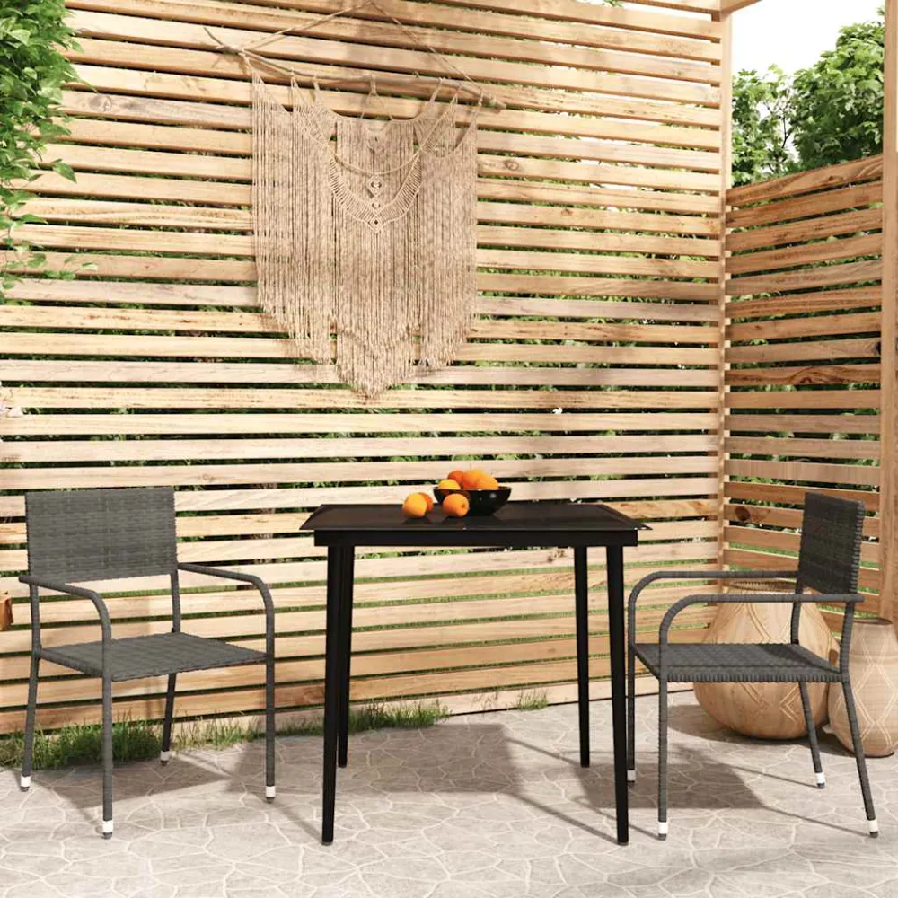 3-delige Tuinset grijs vidaXL