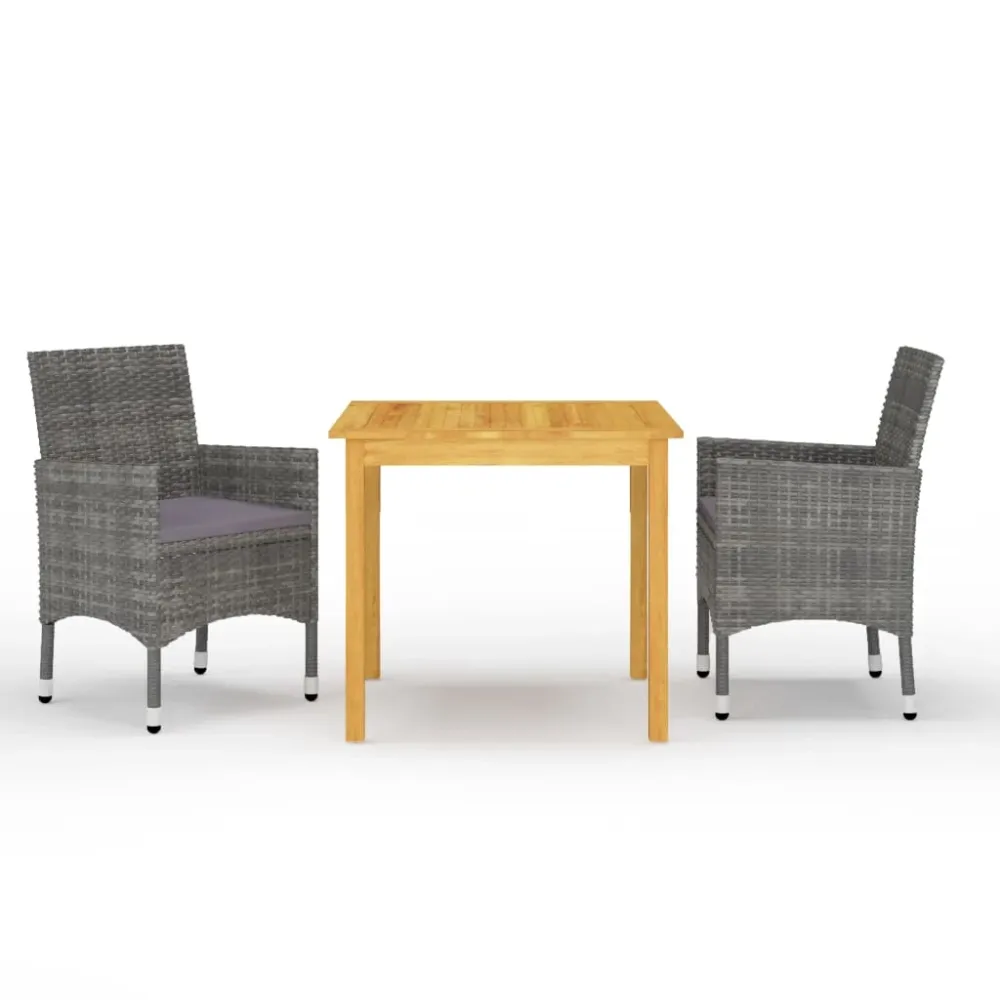 3-delige Tuinset grijs vidaXL