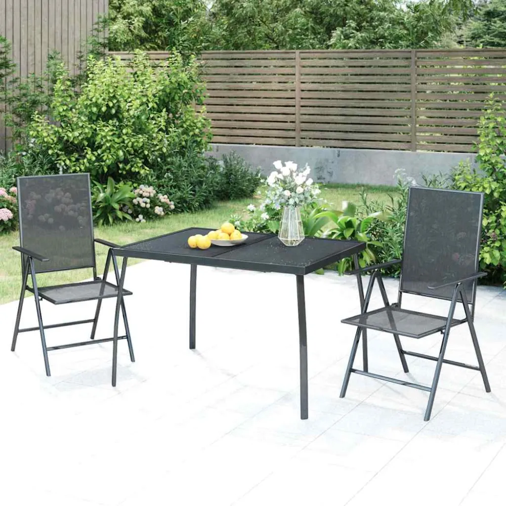 3-delige Tuinset staal antracietkleurig vidaXL